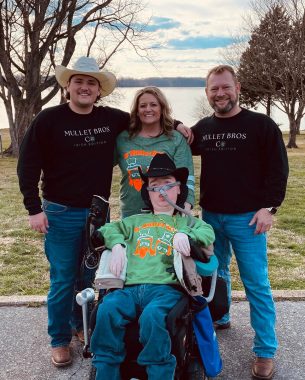 living with spinal muscular atrophy | SMA News Today | Blake and Nolan Shofner with parents, Monica and Jason