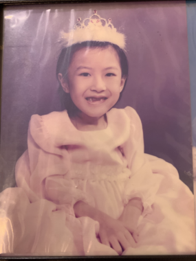 grief and trauma | SMA News Today | a faded picture of Sherry at 6, in a poofy pink dress with a fuzzy tiara
