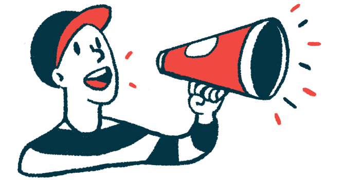 Illustration of a person using a megaphone to make a news announcement.