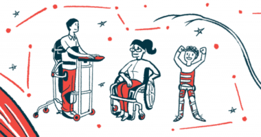 An illustration shows specialized equipment used by people with SMA.